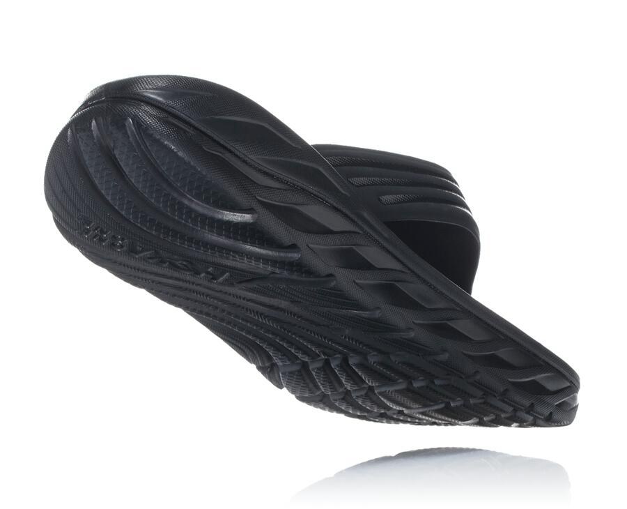 Sandalias Hoka One One Hombre - Ora Recovery Flip - Negras - EHQ857096